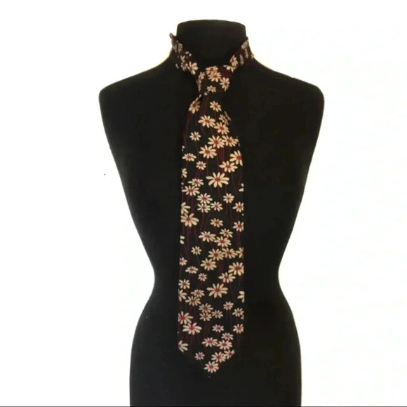 Structure Men’s Vintage floral Daisy Tie - Picture 2 of 6